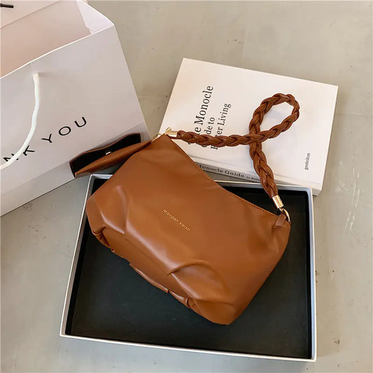 2020 New Korean Style Pleated Bucket Bag for Women