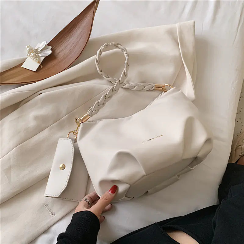 2020 New Korean Style Pleated Bucket Bag for Women