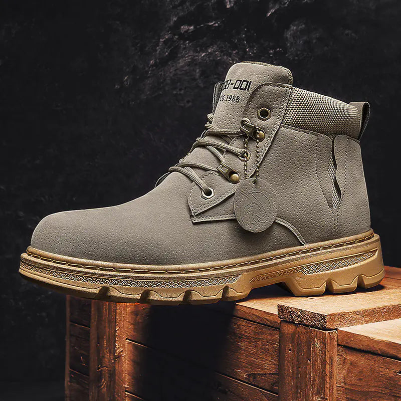 Men's British Style Short Leather Boots for Leisure